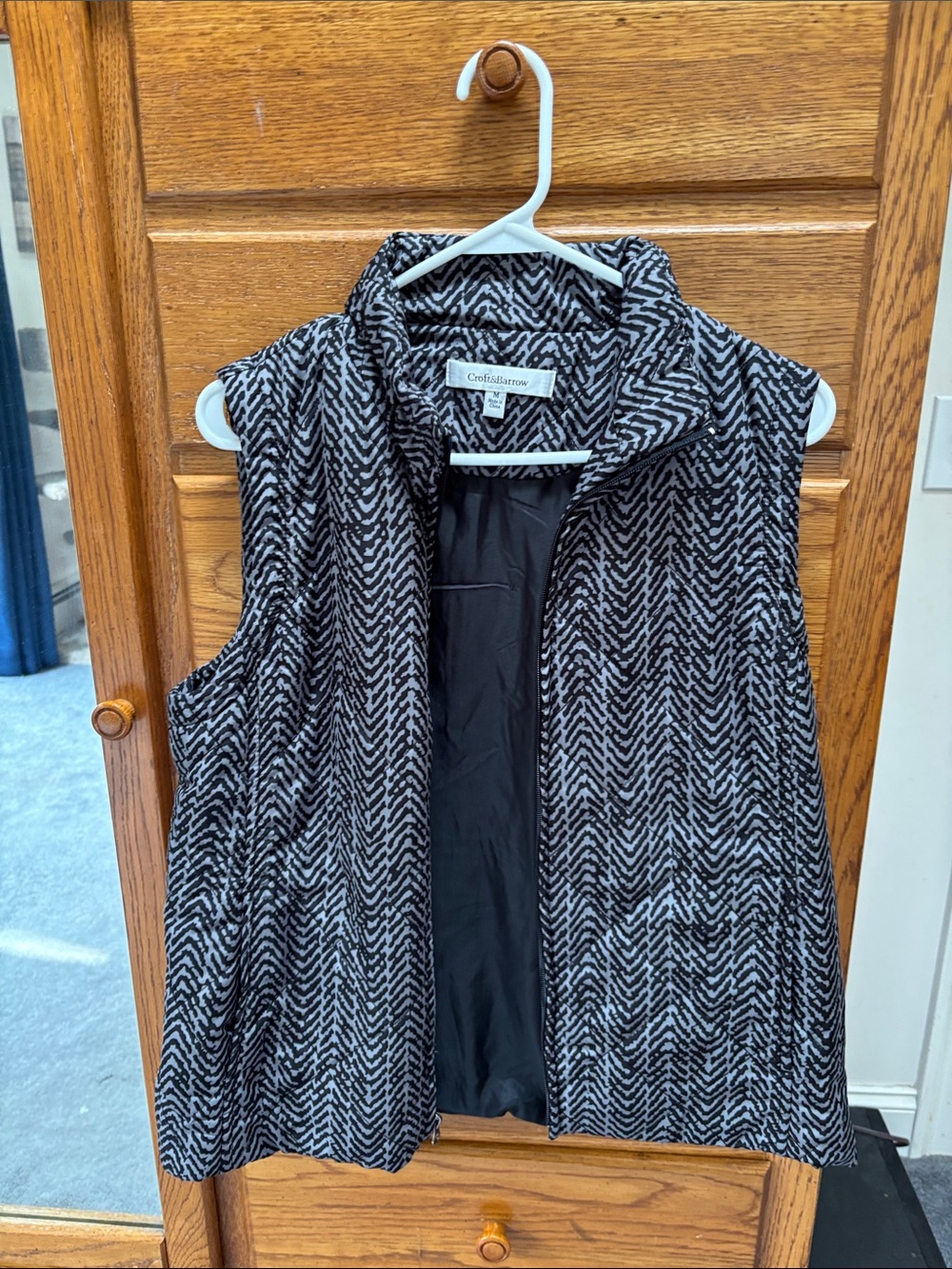 croft & barrow Black and Gray Quilted Puffer Vest